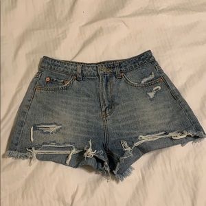 High waisted denim shorts
